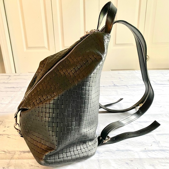 HANDCRAFTED WOVEN REAL LEATHER BACKPACK NWOT - Picture 5 of 10